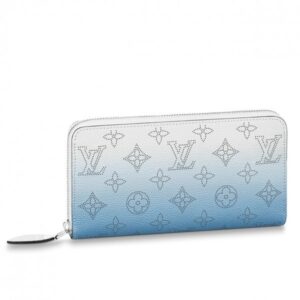 Replica Louis Vuitton Zippy Wallet Gradient Blue Mahina Leather M80494 BLV959