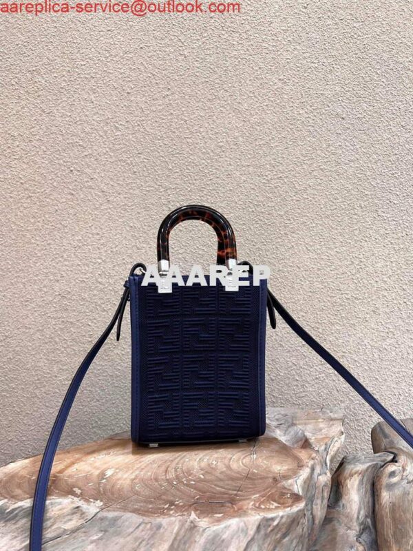 Replica Fendi 8BS051 Mini Sunshine Shopper Bag 8527 Navy Blue 3