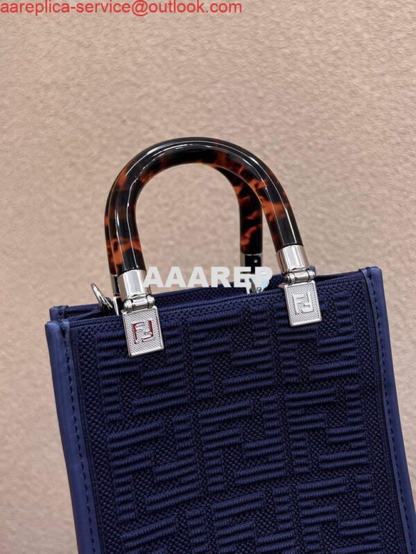 Replica Fendi 8BS051 Mini Sunshine Shopper Bag 8527 Navy Blue 7