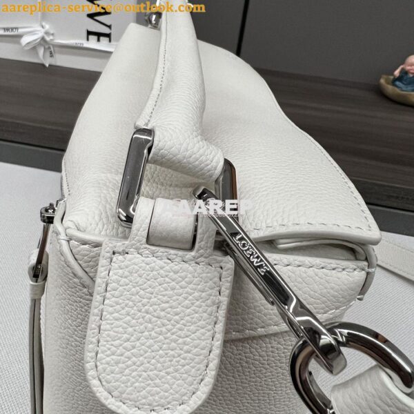 Replica Loewe Medium Puzzle Bag In Soft Grained Calfskin B510P49 White 7