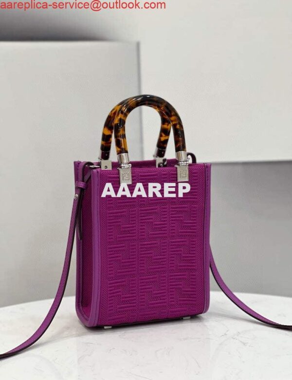 Replica Fendi 8BS051 Mini Sunshine Shopper Bag 8527 Purple 3