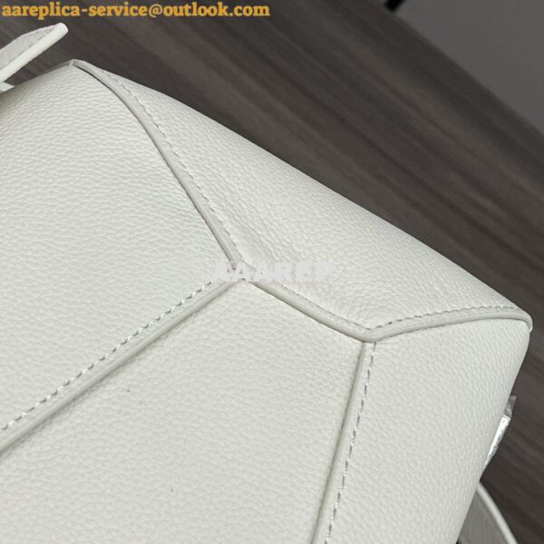 Replica Loewe Medium Puzzle Bag In Soft Grained Calfskin B510P49 White 8