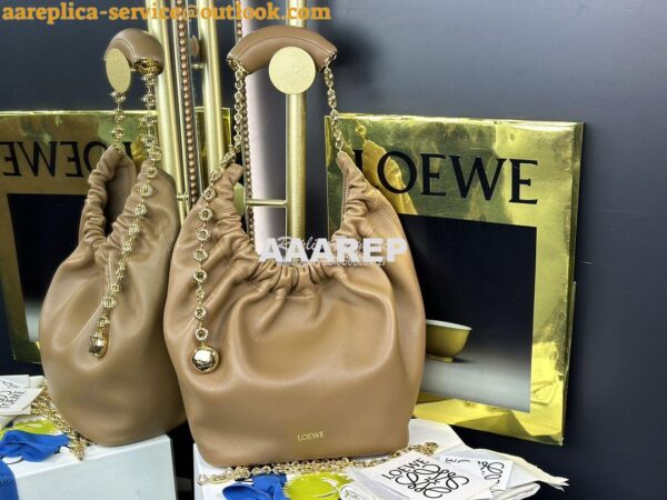 Replica Loewe Medium Squeeze Bag In Nappa Lambskin A914Q37 Oak 5