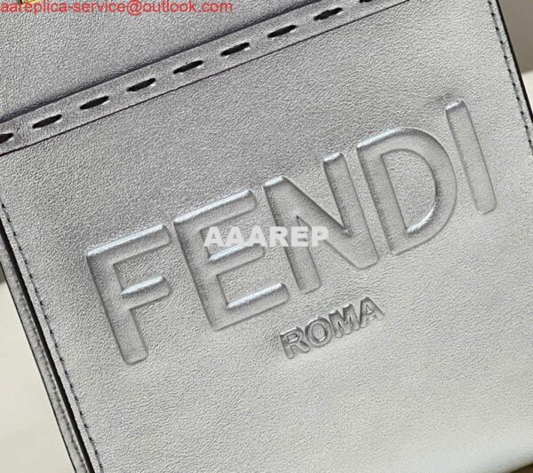 Replica Fendi 8BS051 Mini Sunshine Silver laminated leather shopper 6