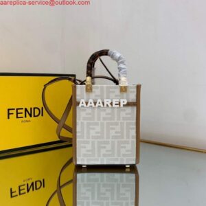 Replica Fendi 8BS051 Mini Sunshine White FF printed fabric mini bag