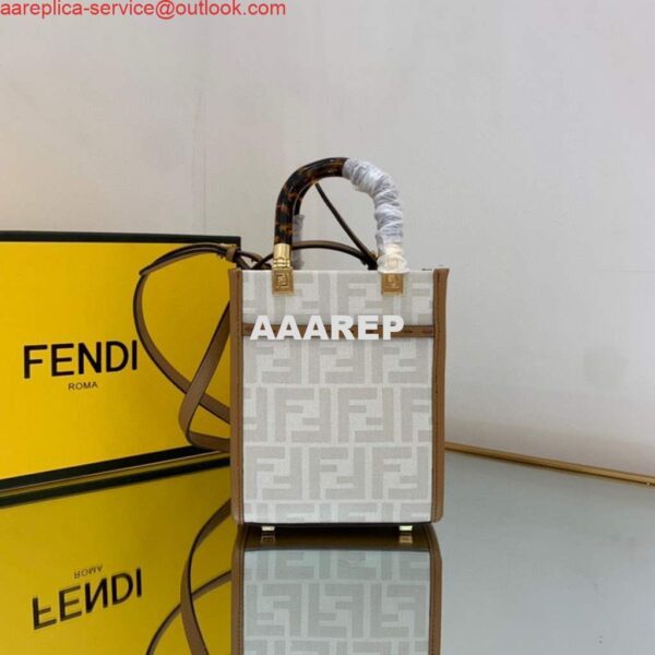 Replica Fendi 8BS051 Mini Sunshine White FF printed fabric mini bag 3