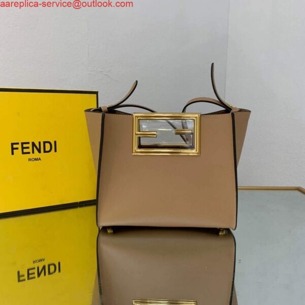 Replica Fendi 8BS054 fendi way small Apricot Leather Bag 3