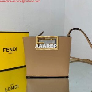 Replica Fendi 8BS054 fendi way small Apricot Leather Bag 2