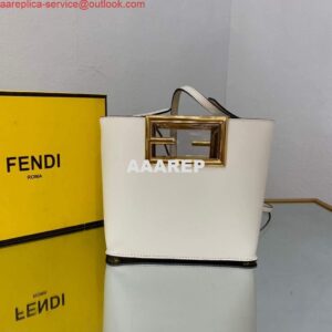 Replica Fendi 8BS054 fendi way small Beige Leather Bag 2