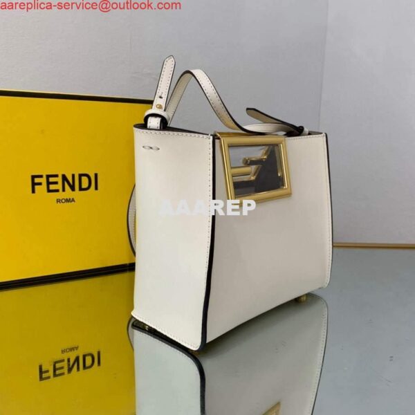 Replica Fendi 8BS054 fendi way small Beige Leather Bag 5