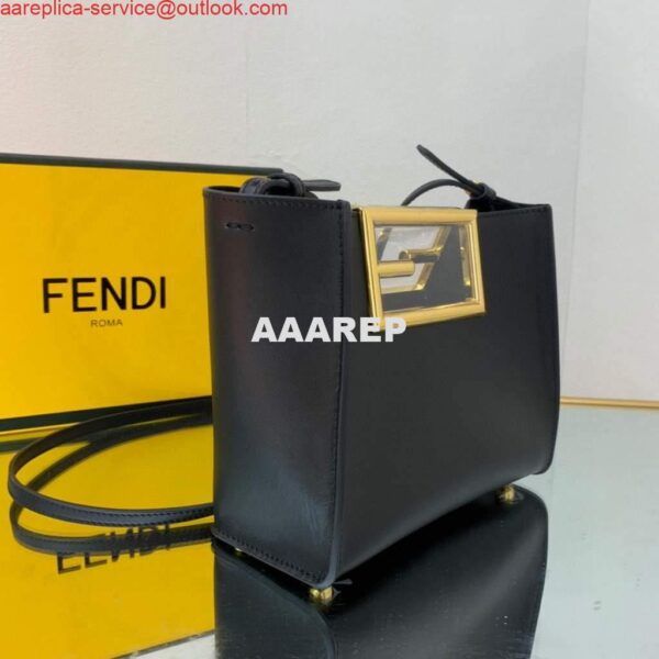 Replica Fendi 8BS054 fendi way small Black Leather Bag 5