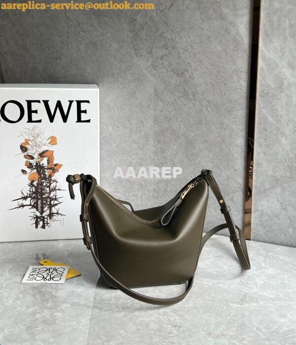 Replica Loewe Mini Hammock Hobo bag in classic calfskin A538G13 Dark K 3