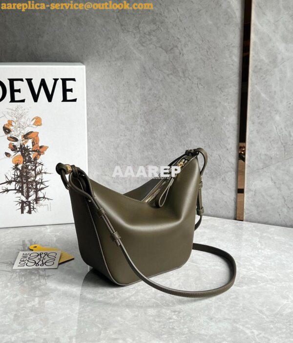 Replica Loewe Mini Hammock Hobo bag in classic calfskin A538G13 Dark K 4