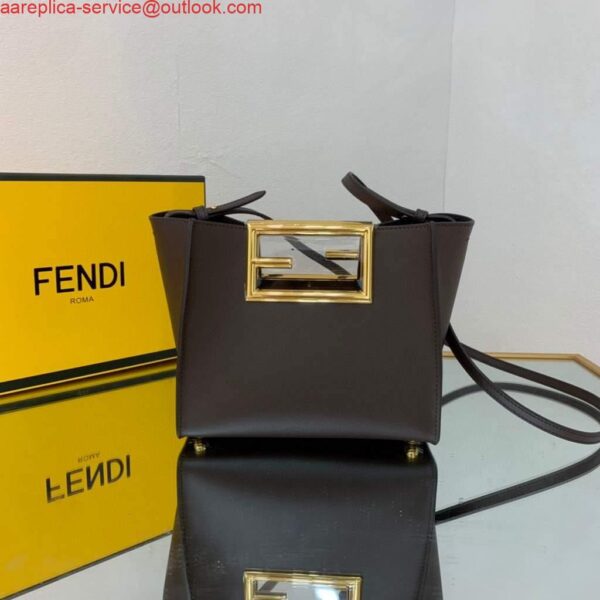 Replica Fendi 8BS054 fendi way small Brown Leather Bag 3