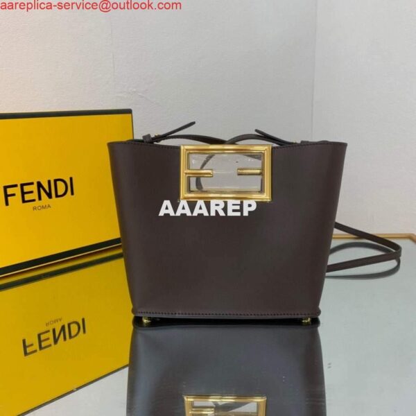 Replica Fendi 8BS054 fendi way small Brown Leather Bag 4