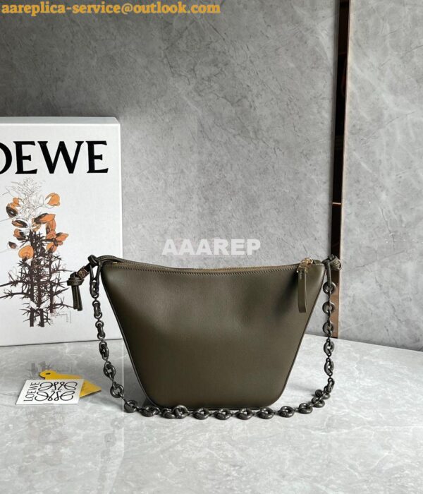 Replica Loewe Mini Hammock Hobo bag in classic calfskin A538G13 Dark K 6