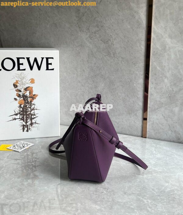 Replica Loewe Mini Hammock Hobo bag in classic calfskin A538G13 Purple 7