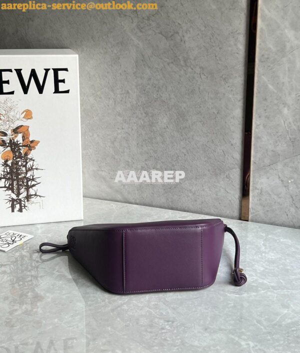 Replica Loewe Mini Hammock Hobo bag in classic calfskin A538G13 Purple 9