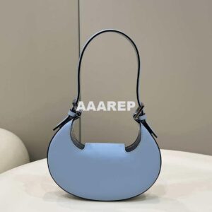 Replica Fendi 8BS065 Fendi Cookie Blue leather mini Croissant bag 8556