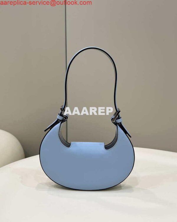 Replica Fendi 8BS065 Fendi Cookie Blue leather mini Croissant bag 8556 3