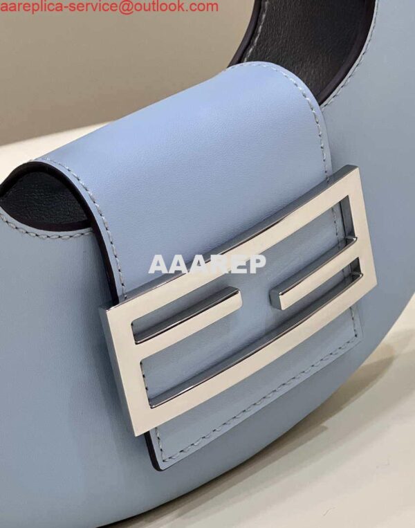 Replica Fendi 8BS065 Fendi Cookie Blue leather mini Croissant bag 8556 6