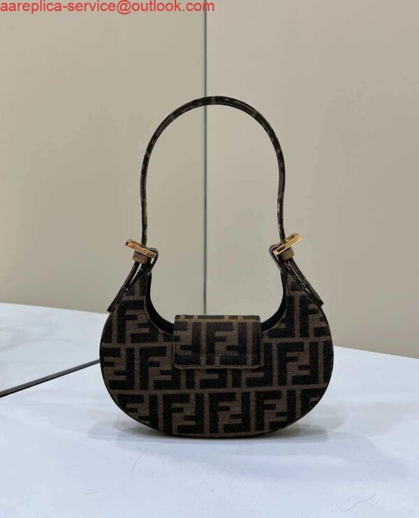 Replica Fendi 8BS065 Fendi Cookie Brown leather mini Croissant bag 8556 3