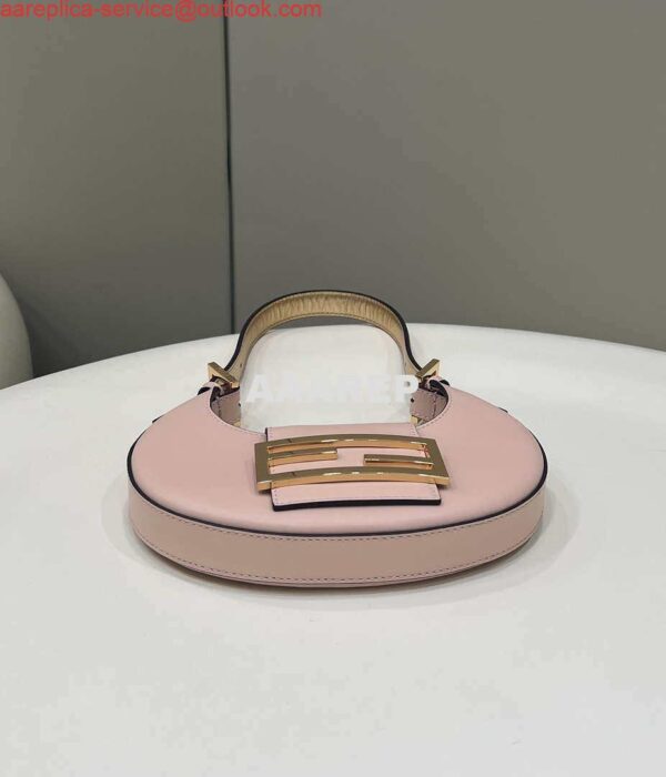 Replica Fendi 8BS065 Fendi Cookie Pink leather mini Croissant bag 8556 5