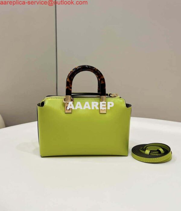 Replica Fendi 8BS067 By The Way Mini Small Boston bag in mint Grass Green leather 3