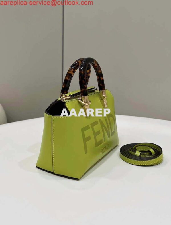 Replica Fendi 8BS067 By The Way Mini Small Boston bag in mint Grass Green leather 4