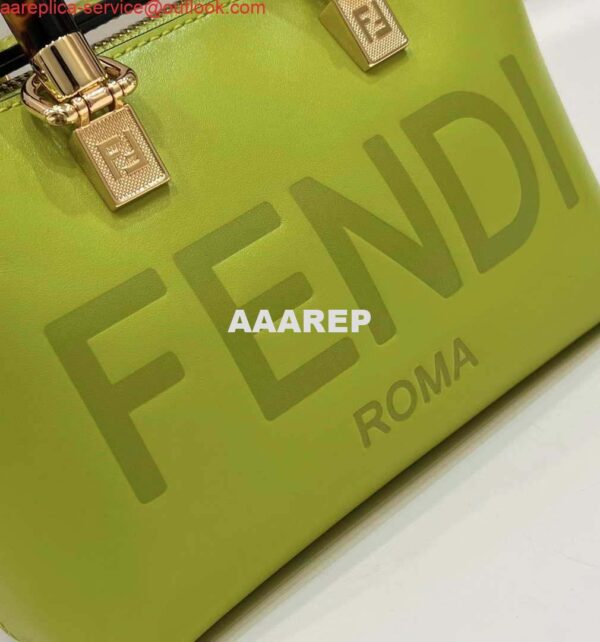 Replica Fendi 8BS067 By The Way Mini Small Boston bag in mint Grass Green leather 6