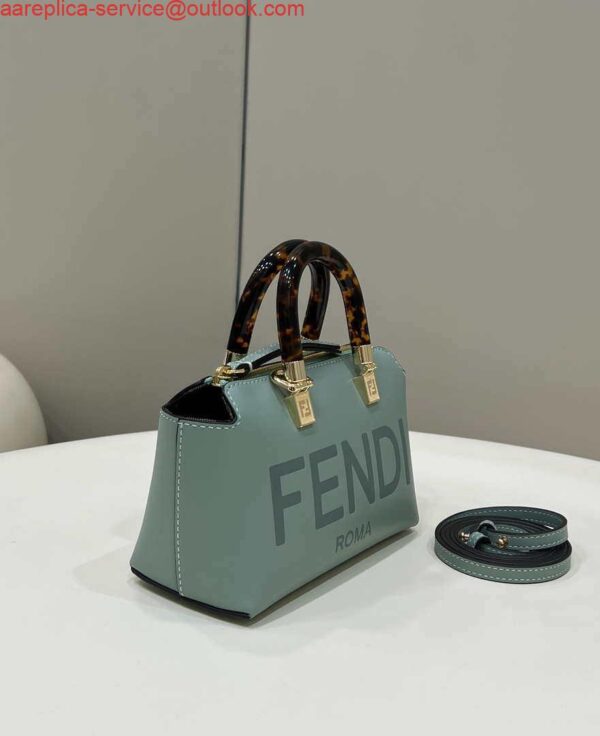 Replica Fendi 8BS067 By The Way Mini Small Boston bag in mint green leather 3