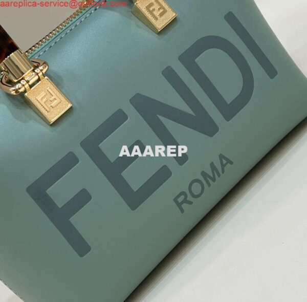 Replica Fendi 8BS067 By The Way Mini Small Boston bag in mint green leather 6