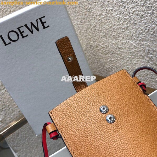 Replica Loewe Small Gate Pocket Bag in Grained Calfskin 16842 Light Ca 6