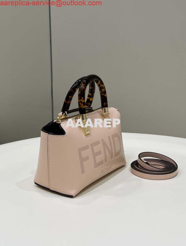 Replica Fendi 8BS067 By The Way Mini Small Boston bag in mint Pink leather 4