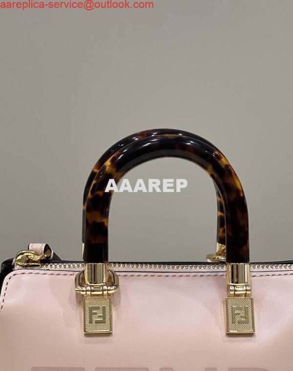 Replica Fendi 8BS067 By The Way Mini Small Boston bag in mint Pink leather 6