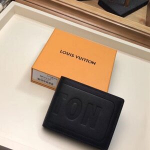 Replica Louis Vuitton Multiple Wallet Dark Infinity Leather M63235 BLV1045 2