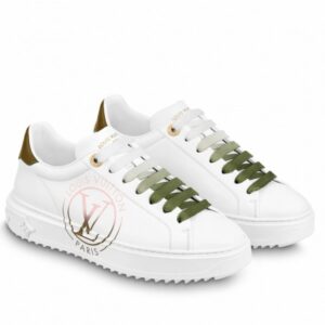 Replica Louis Vuitton Time Out Sneakers with Green Printed