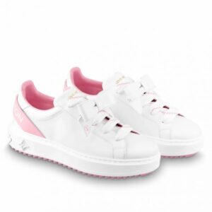 Replica Louis Vuitton Time Out Sneakers with Pink Signature Back