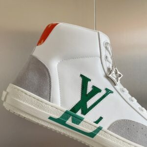 Replica Louis Vuitton White Charlie Sneaker Boots With Green Detail 2