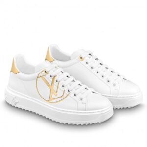 Replica Louis Vuitton White/Gold Time Out Sneakers