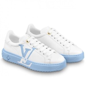 Replica Louis Vuitton White/Light Blue Time Out Sneakers