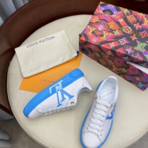 Replica Louis Vuitton White/Light Blue Time Out Sneakers 2