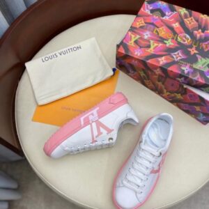 Replica Louis Vuitton White/Pink Time Out Sneakers 2