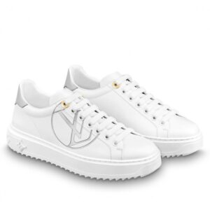 Replica Louis Vuitton White/Silver Time Out Sneakers