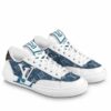 Replica Louis Vuitton Charlie Sneaker Boots In Blue Monogram Denim