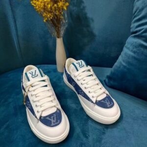 Replica Louis Vuitton Charlie Sneakers In Blue Monogram Denim 2