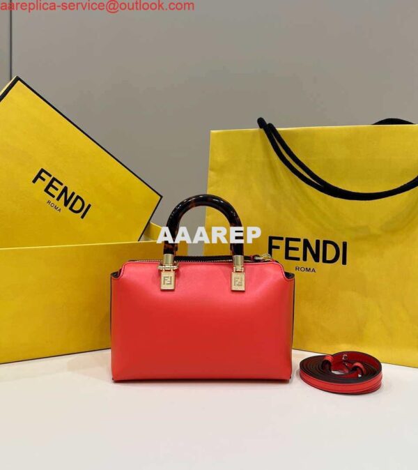 Replica Fendi 8BS067 By The Way Mini Small Boston bag in mint Red leather 3