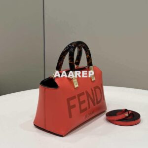 Replica Fendi 8BS067 By The Way Mini Small Boston bag in mint Red leather 2