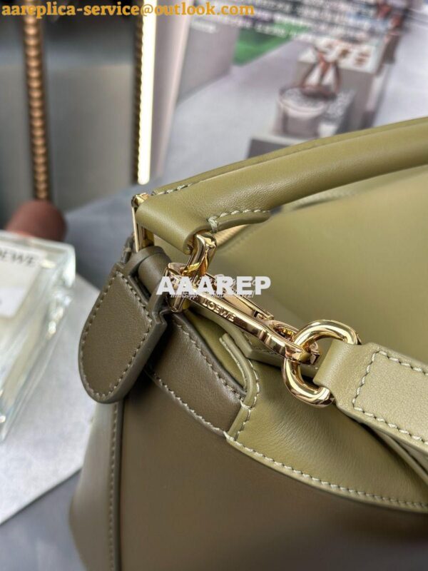 Replica Loewe Small Puzzle Bag In Classic Calfskin A510P60 Olive Green 8