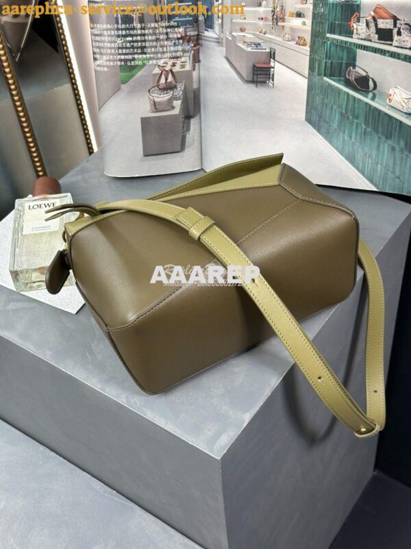 Replica Loewe Small Puzzle Bag In Classic Calfskin A510P60 Olive Green 10